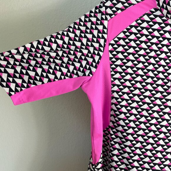 Tail Womens Medium Geometric Half Zip Golf Shirt Short Sleeve Activewear Top - Picture 8 of 10